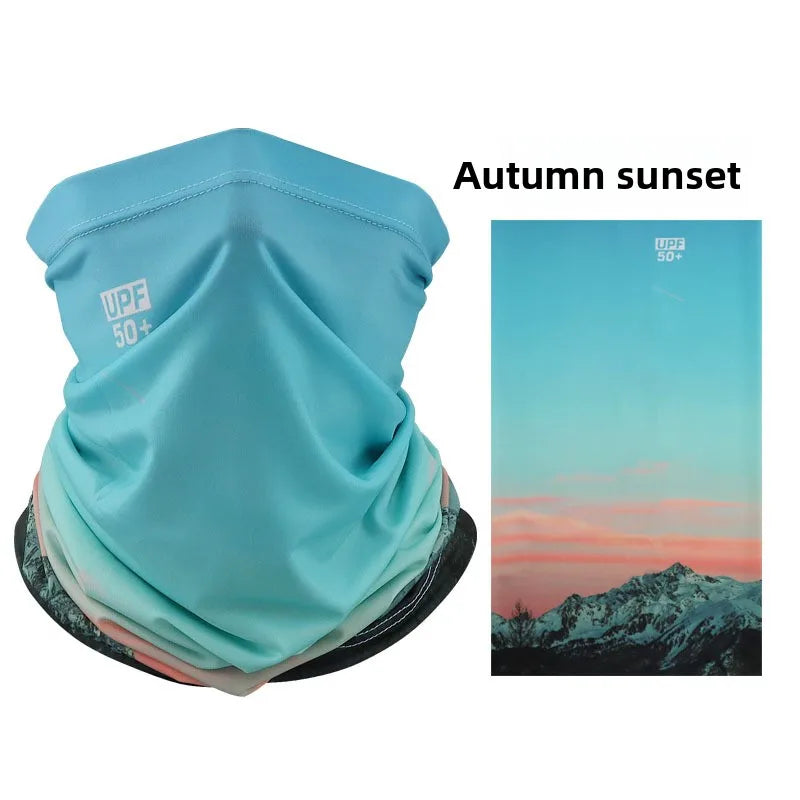 Ice Silk Neck Gaiter – Autumn Twilight print