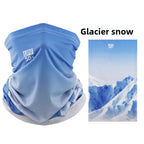 Ice Silk Neck Gaiter – Glacial Snowfall print