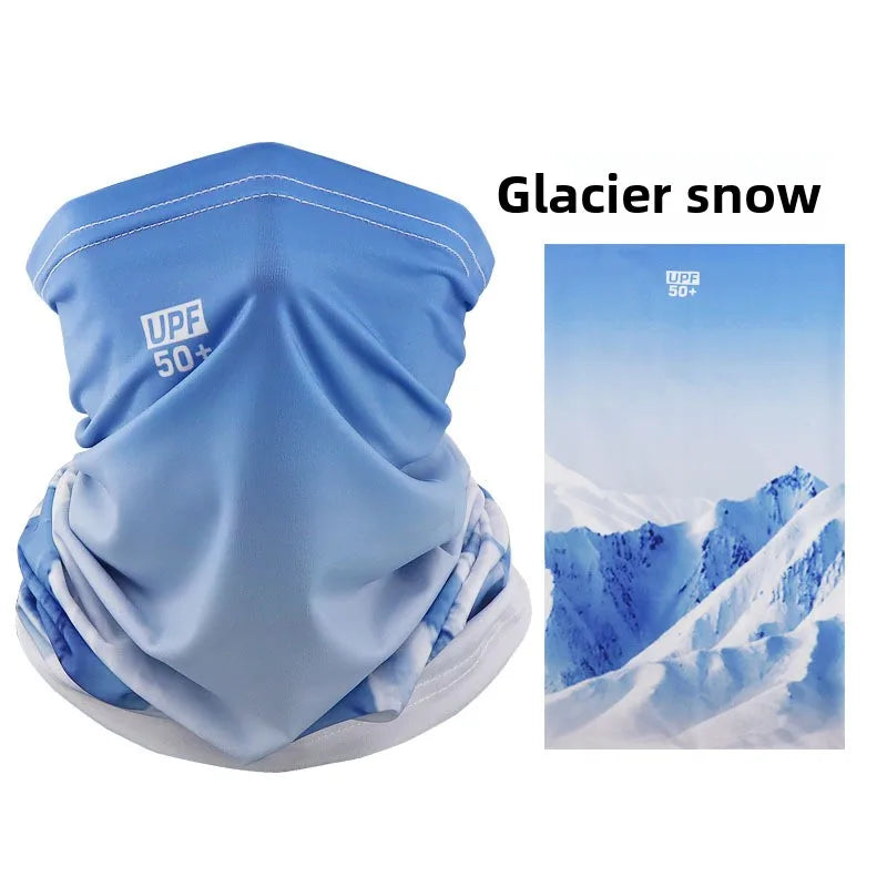 Ice Silk Neck Gaiter – Glacial Snowfall print