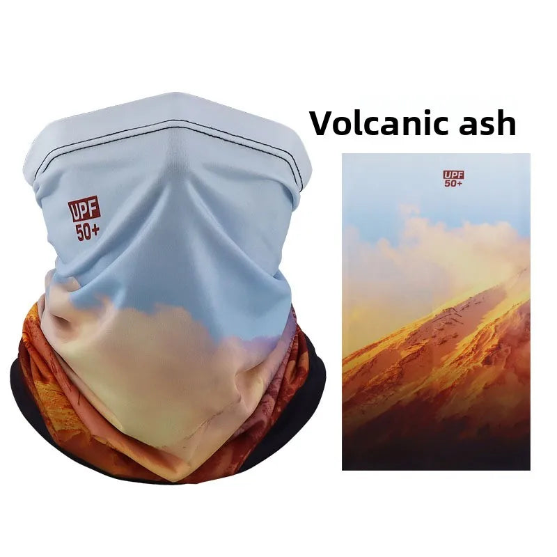 Ice Silk Neck Gaiter – Volcanic Ash print