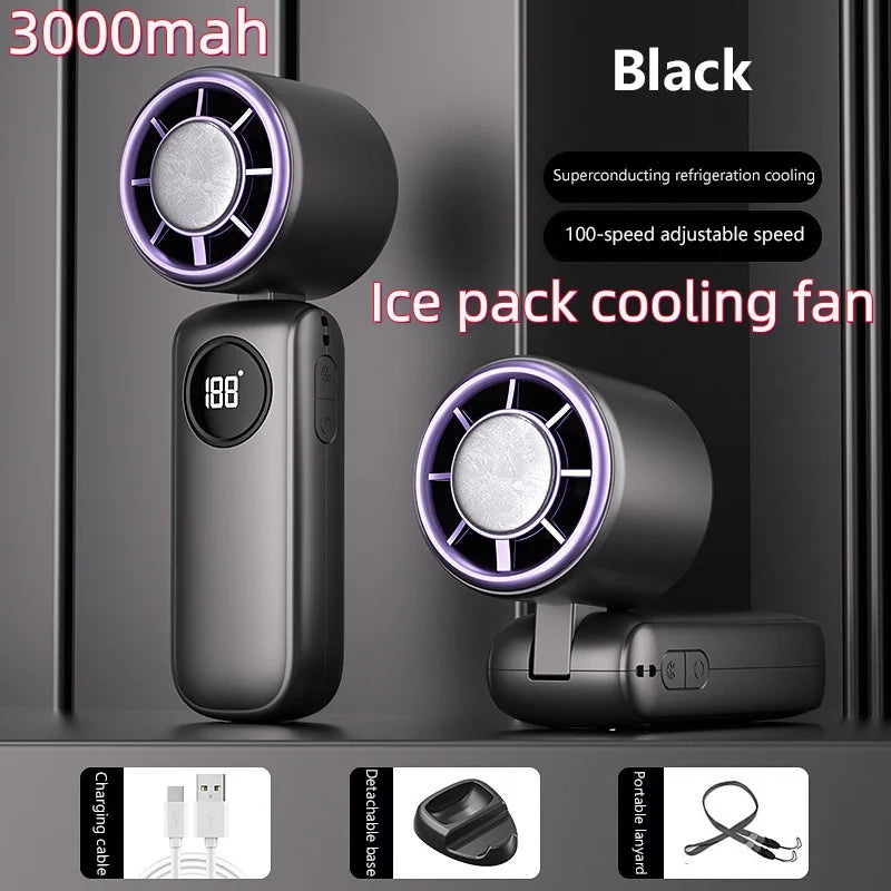 Bladeless Neck & Handheld Fan – DS27 model in Black