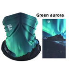Ice Silk Neck Gaiter – Green Aurora print