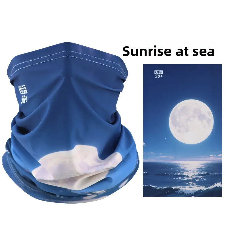Ice Silk Neck Gaiter – Sunrise at Sea print