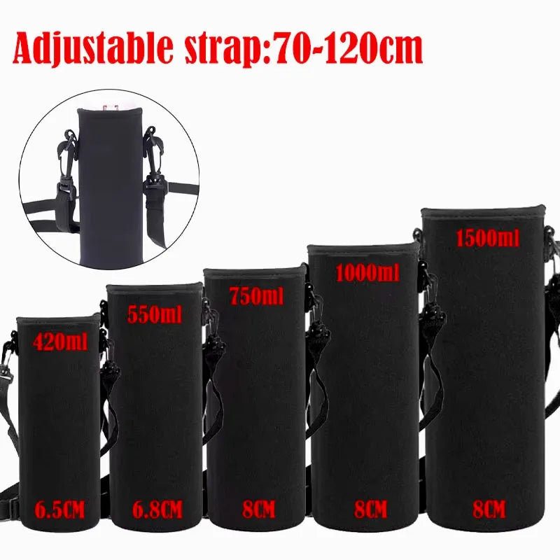 Insulated Water Bottle Bag with Shoulder Strap
