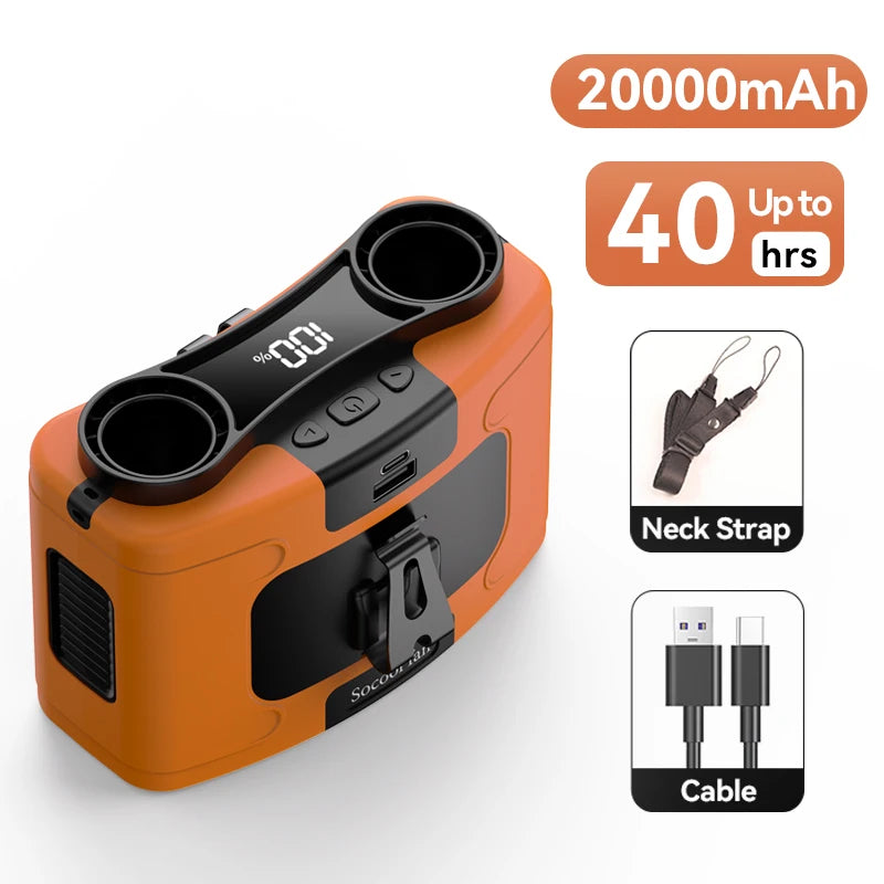 Portable Waist Fan – Plus version in Orange