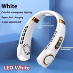 Bladeless Neck & Handheld Fan – LED model in White