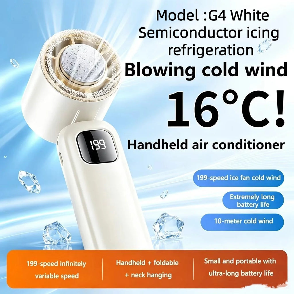Bladeless Neck & Handheld Fan – DS27 model in White