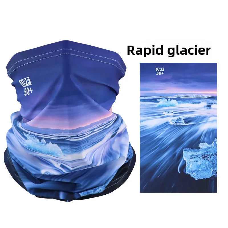 Ice Silk Neck Gaiter – Raging Glacier print
